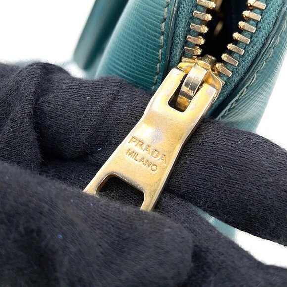 PRADA 2way Handbag Saffiano LeatherLeather Green BL0837 - Picture 11 of 16